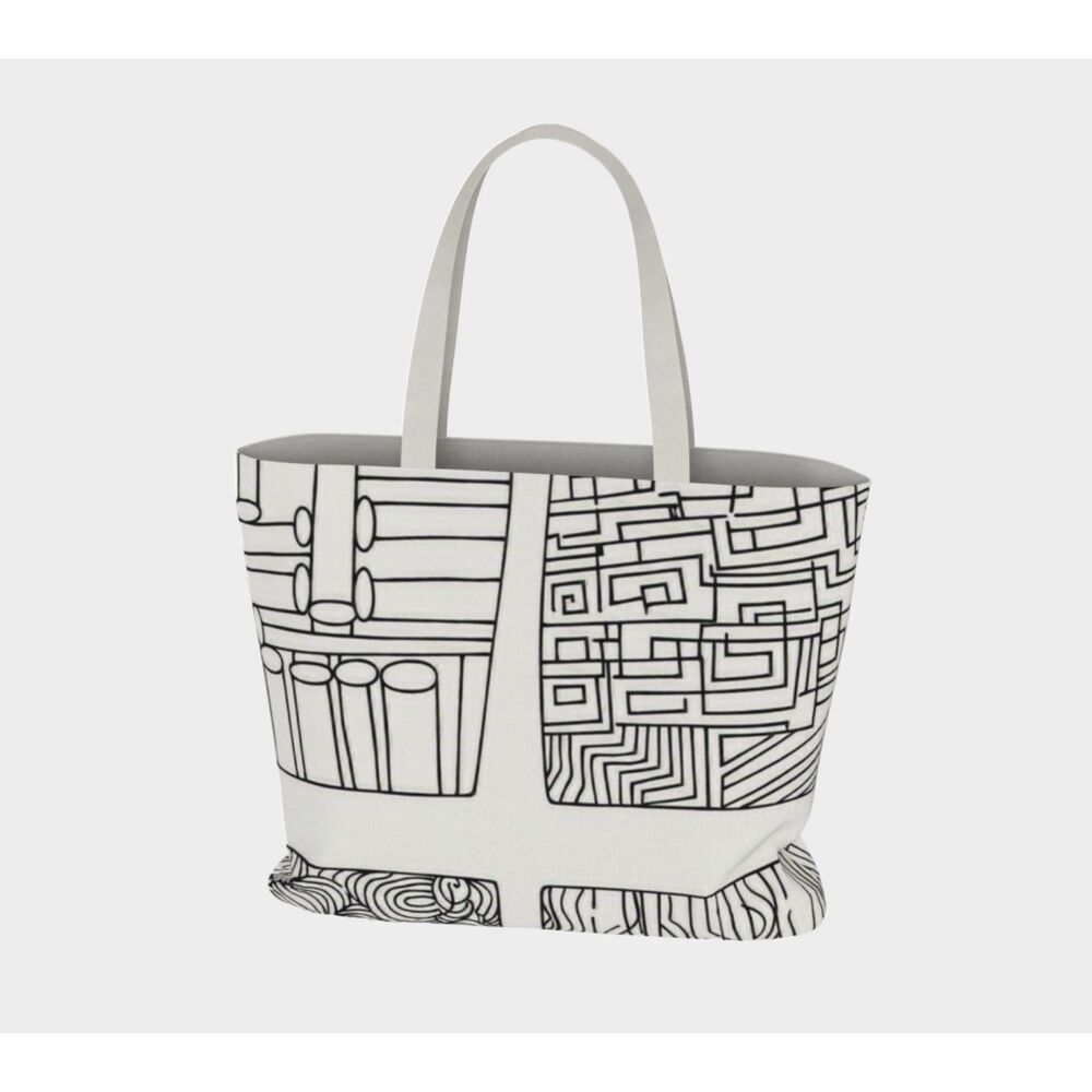 Minimal Line‑Art Tote Bag – Modern Geometric Pattern